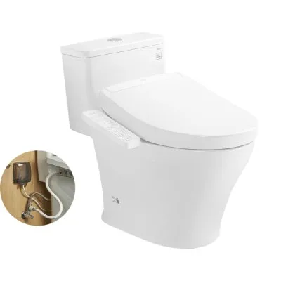 Bàn cầu một khối kèm nắp rửa điện tử WASHLET dòng S2 – TCF33461GAA TOTO MS857DW24