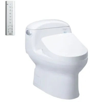 Bàn cầu một khối kèm nắp rửa điện tử TOTO MS914CRW12