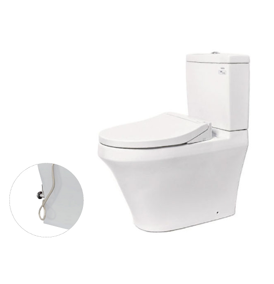 Bàn cầu hai khối, nắp đóng êm kèm vòi rửa nước lạnh TCW07S TOTO CS948DE2