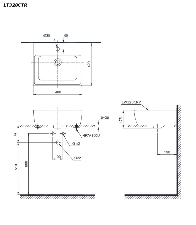 Chậu đặt trên bàn TOTO LT328CTR#XW