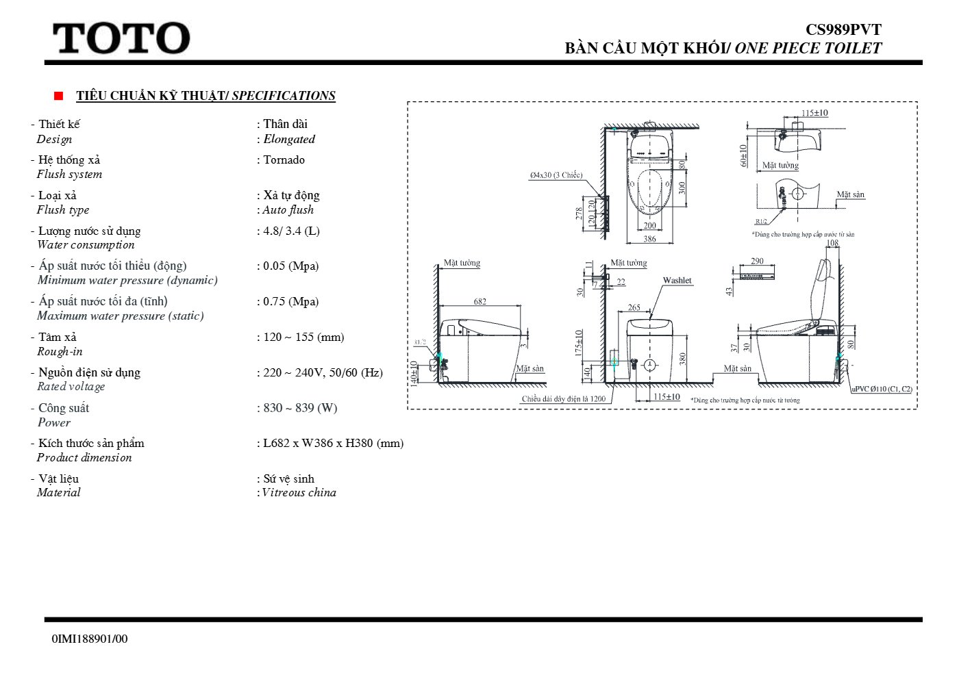 Thông số kỹ thuật CS989PVT/TCF9788WZ - trang 2