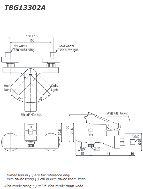 Van sen vòi nóng lạnh dòng GT TOTO TBG13302A