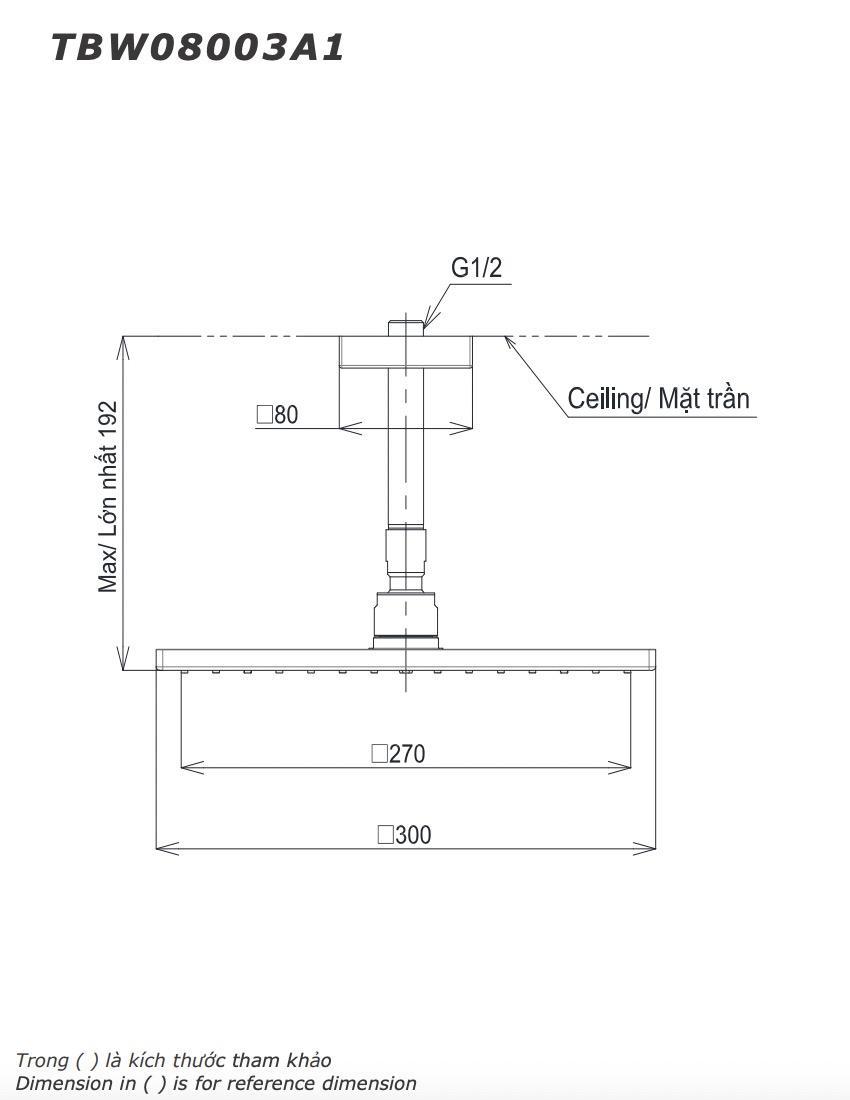 Bát sen gắn trần TOTO TBW08003A1