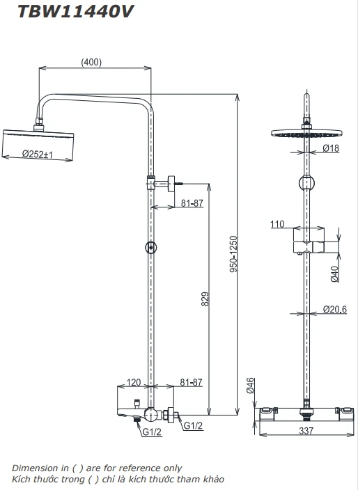 Sen cây nhiệt độ có vòi xả bồn TOTO TBW11440V