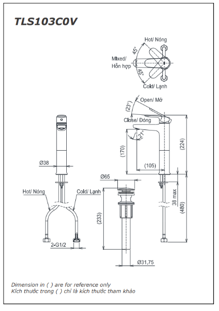 Vòi chậu NEW STANDARD TOTO TLS103C0V